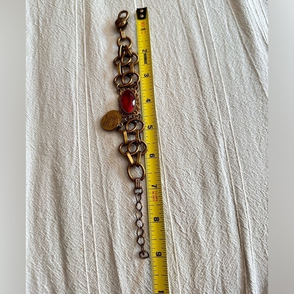 Etruscan Couture Bracelet Matte Antique Gold Tone “St. Anne de Beaupre” Charm - Picture 11 of 15